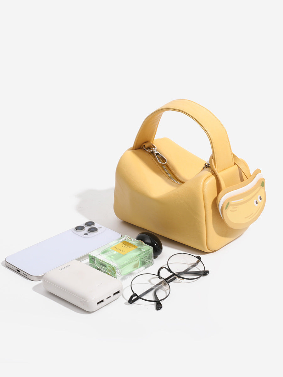 Cute Fruit Charm Mini Bag – Cherry, Banana, Apple | Soft Faux Leather Handbag