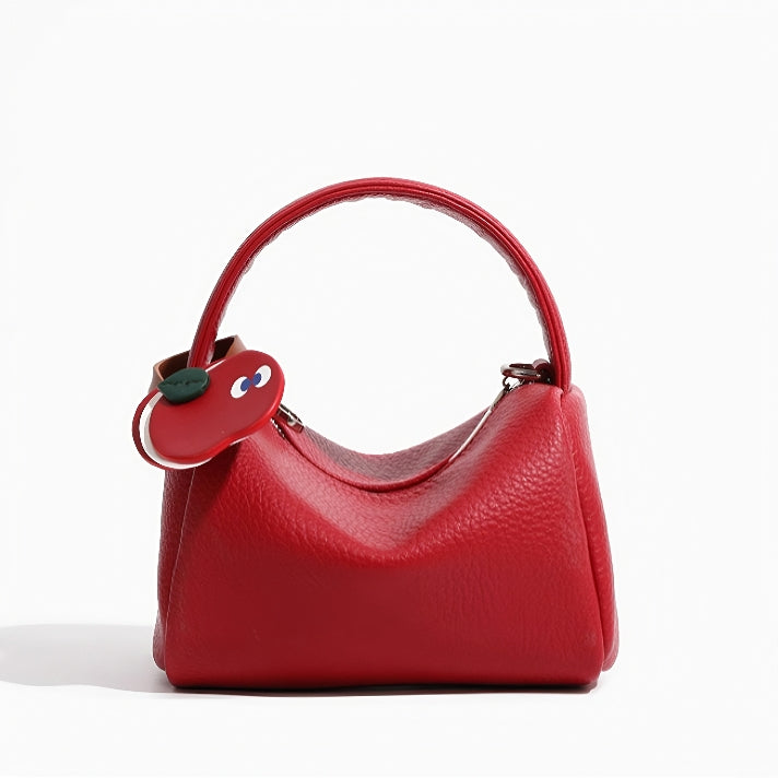 Cute Fruit Charm Mini Bag – Cherry, Banana, Apple | Soft Faux Leather Handbag
