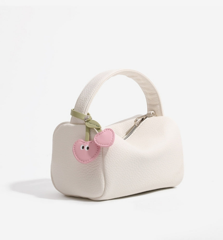 Cute Fruit Charm Mini Bag – Cherry, Banana, Apple | Soft Faux Leather Handbag