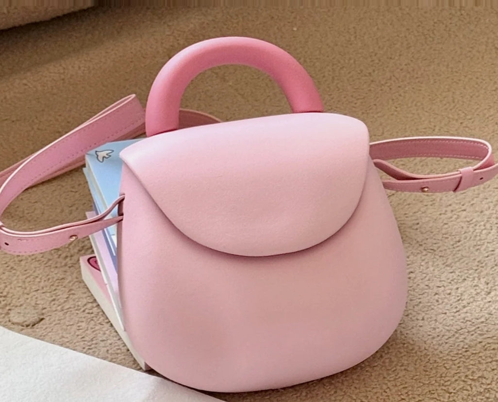 Cute Dome Handle Backpack – Colorful Minimalist Mini Bag for Daily Use