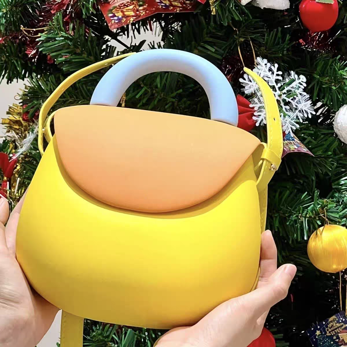 Cute Dome Handle Backpack – Colorful Minimalist Mini Bag for Daily Use