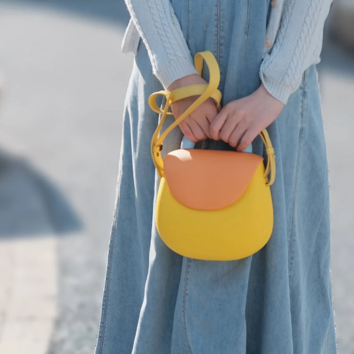 Cute Dome Handle Backpack – Colorful Minimalist Mini Bag for Daily Use