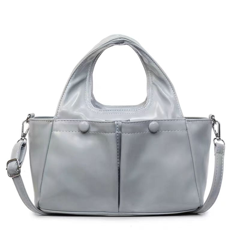 Glossy Dome-Handle Mini Shoulder Bag – Chic Crossbody in 4 Colors