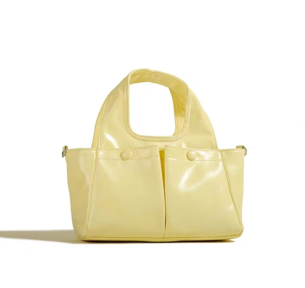 Glossy Dome-Handle Mini Shoulder Bag – Chic Crossbody in 4 Colors
