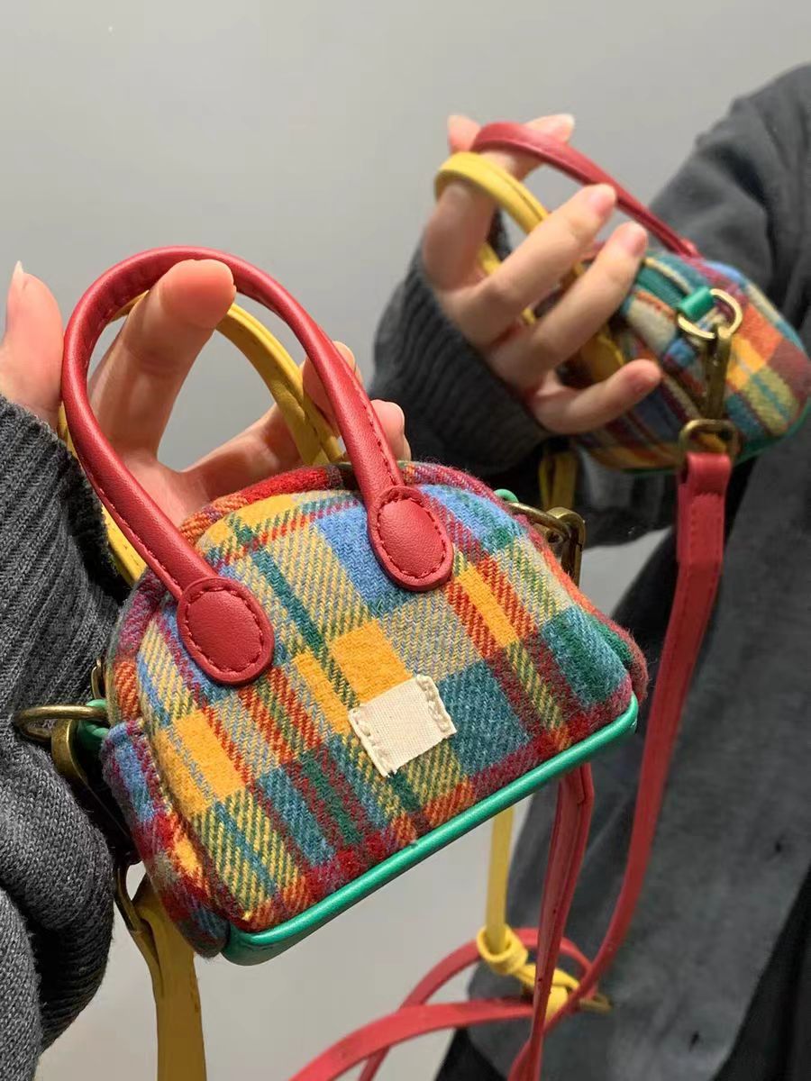 Plaid Dome-Handle Mini Bag – Colo