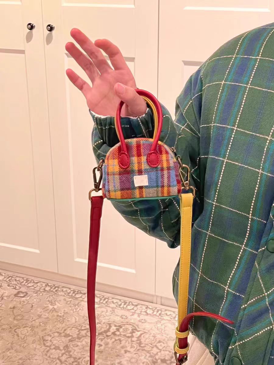 Plaid Dome-Handle Mini Bag – Colo