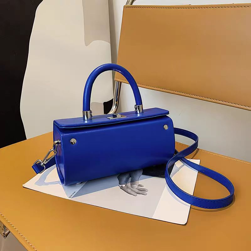 Structured Cylinder Handbag with Top Handle & Strap – Modern Minimalist Satchel