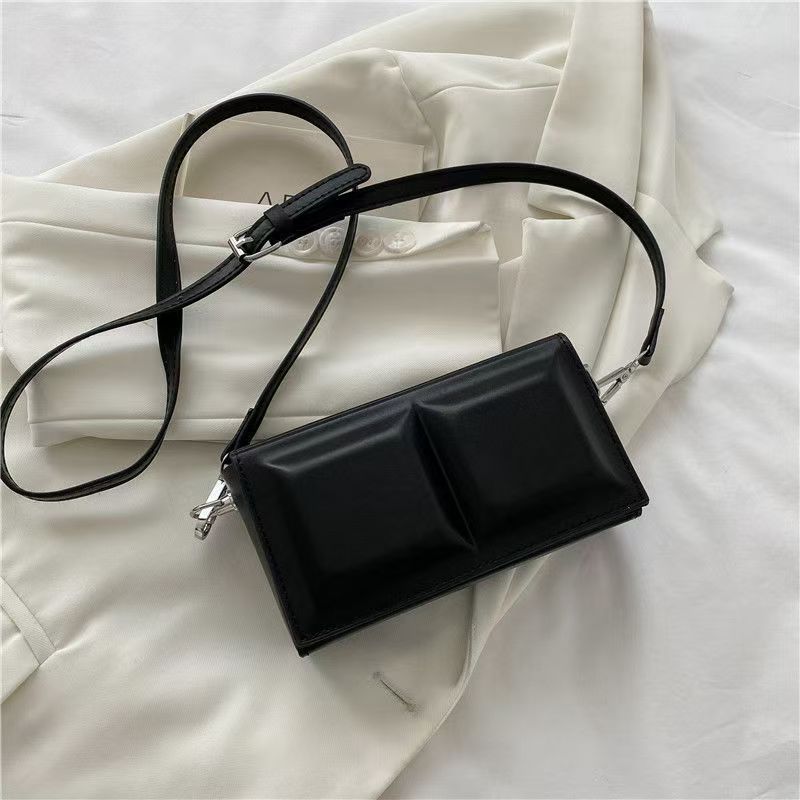 Glossy Candy Color Rectangle Shoulder Bag – Avant-Garde Padded Crossbody Purse
