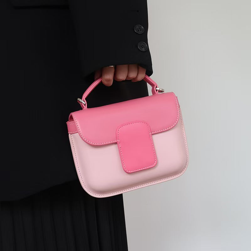 Colorblock Candy Box Bag – Cute Mini Top Handle Bag in Green, Pink, Blue