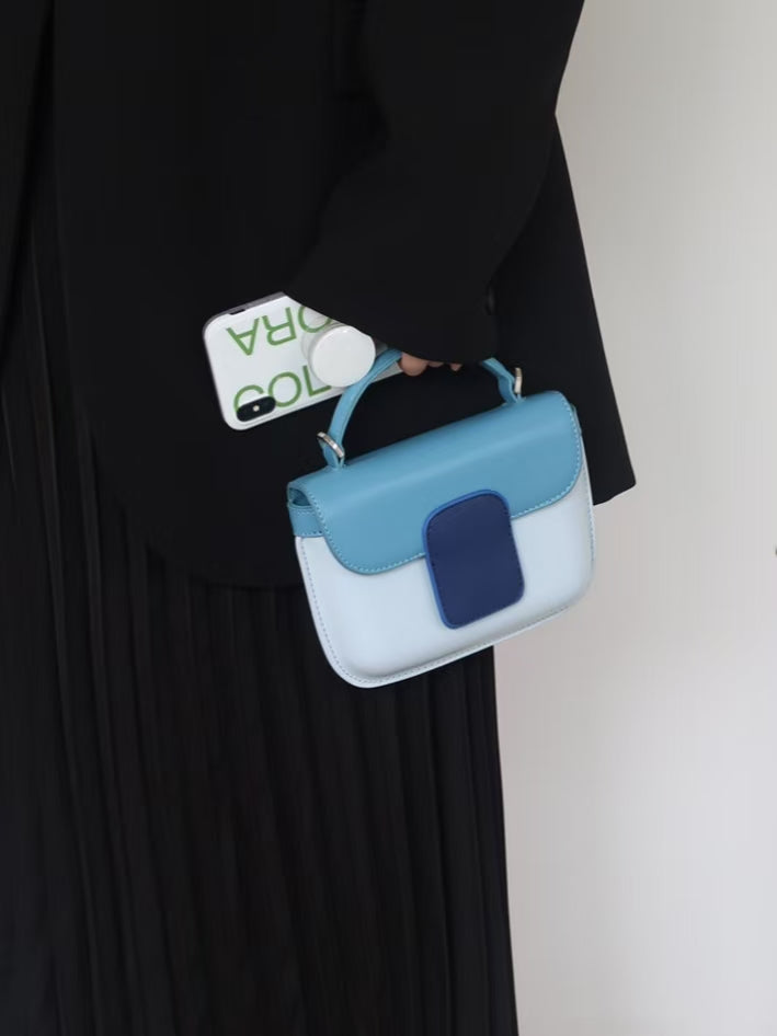 Colorblock Candy Box Bag – Cute Mini Top Handle Bag in Green, Pink, Blue