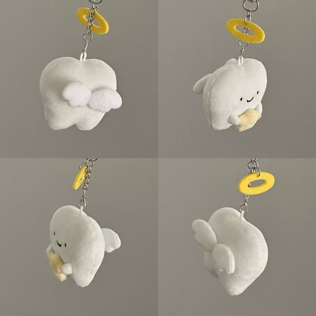 Cute Tooth Plush Keychain Set – Kawaii Crying Tooth & Smiling Tooth Bag Charm for Backpacks, Purses & Gifts