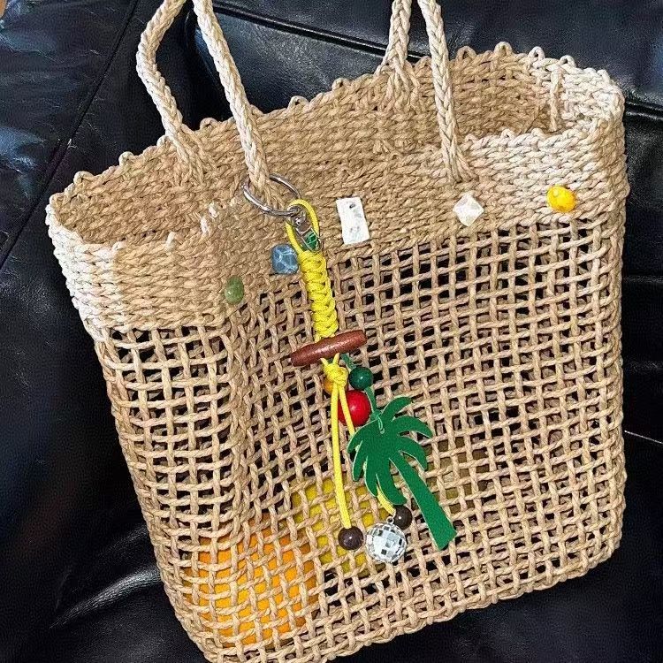 Tropical Palm Tree Bag Charm – Colorful Beaded Keychain Accessory for Summer & Beach Bags