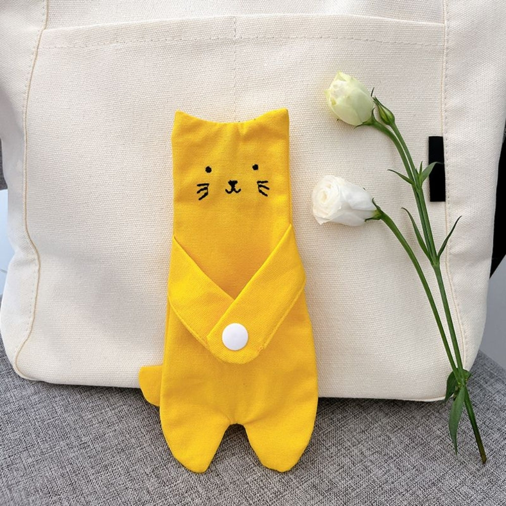 Cute Cat-Shaped Canvas Tote Bag Clip & Accessory – Detachable, Decorative, and Functional