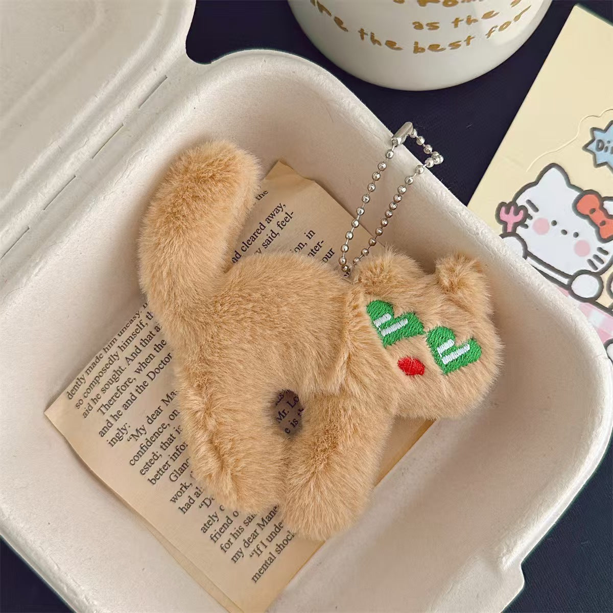 Plush Cat Keychain – Cute Furry Cat Bag Charm & Accessory | 5 Colors