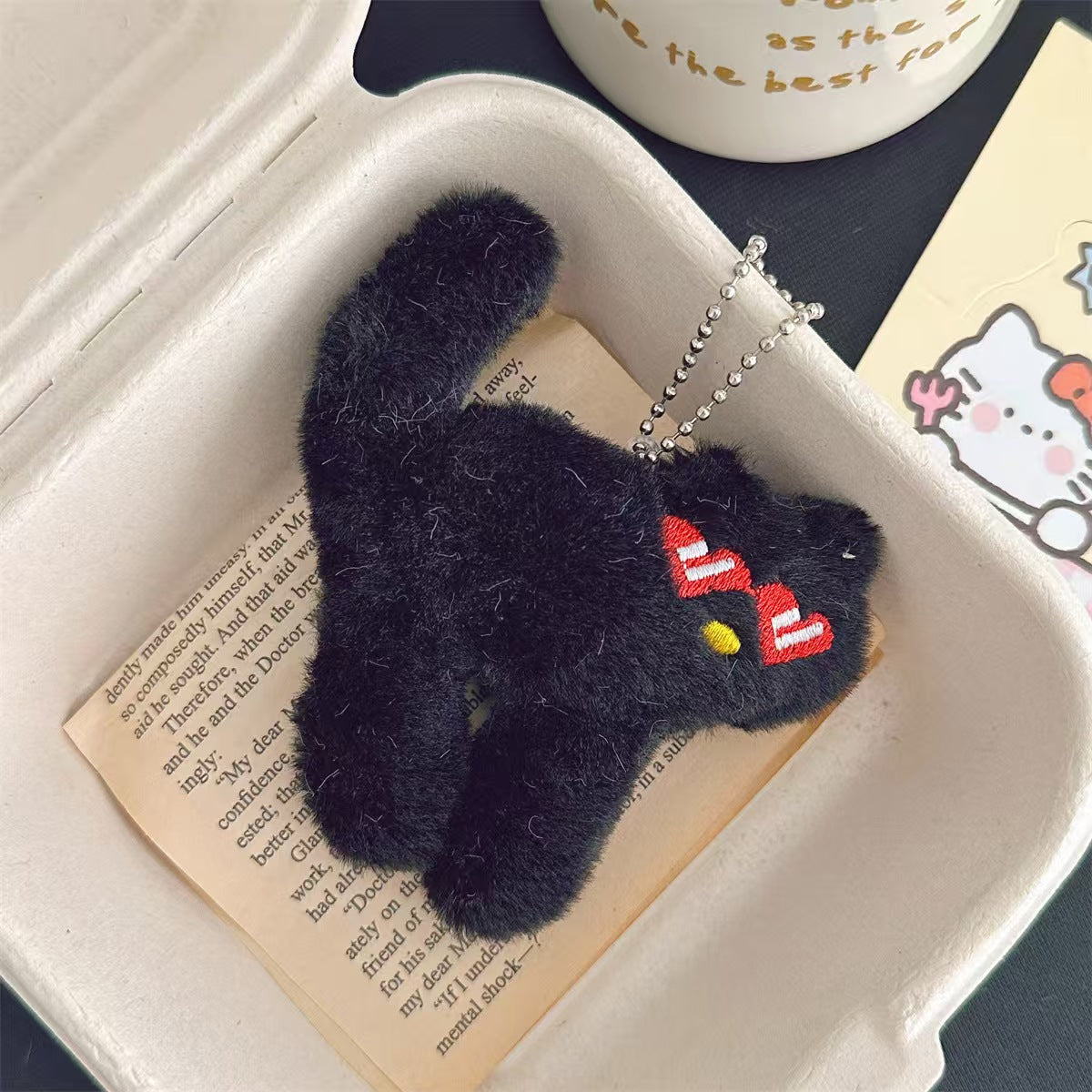 Plush Cat Keychain – Cute Furry Cat Bag Charm & Accessory | 5 Colors