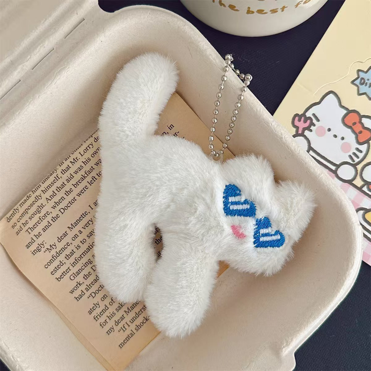 Plush Cat Keychain – Cute Furry Cat Bag Charm & Accessory | 5 Colors