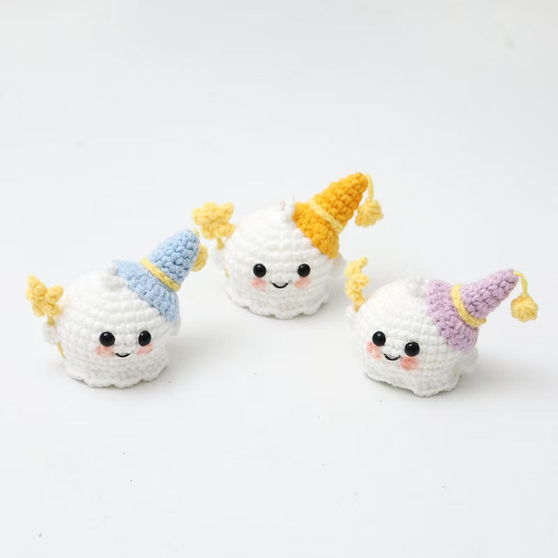 Handmade Crochet Plush Wizard Keychain – Cute Amigurumi Bag Charm in Multiple Colors