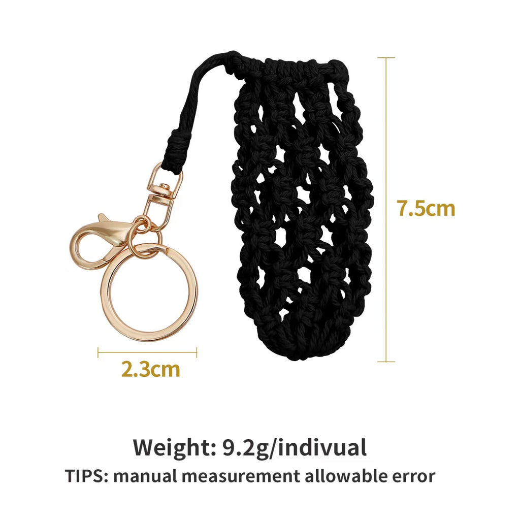 Mini Crochet Keychain Bag Holder – Handwoven Mesh Pouch with Keyring & Lobster Clasp for AirPods, Lipstick, Coins – Multiple Colors