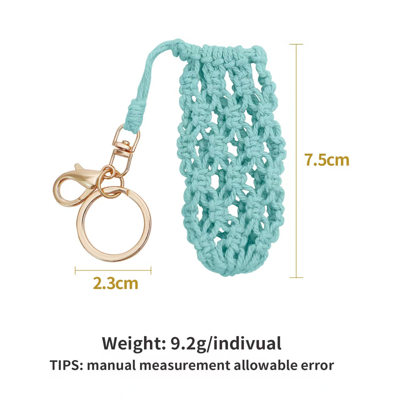 Mini Crochet Keychain Bag Holder – Handwoven Mesh Pouch with Keyring & Lobster Clasp for AirPods, Lipstick, Coins – Multiple Colors