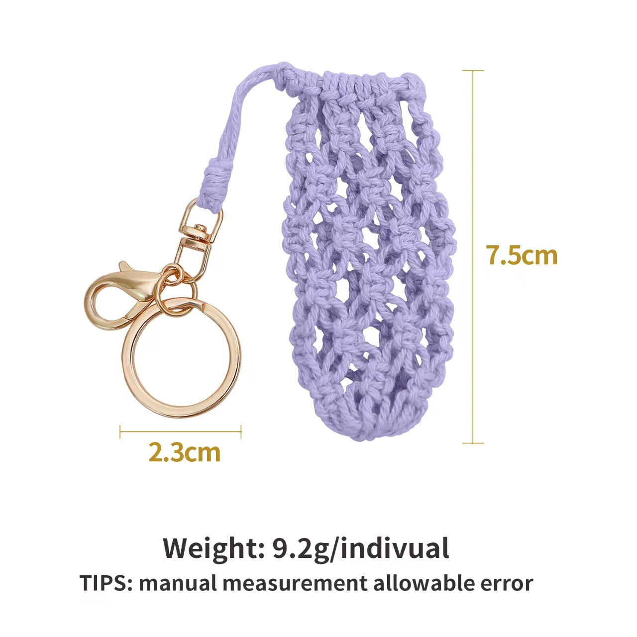 Mini Crochet Keychain Bag Holder – Handwoven Mesh Pouch with Keyring & Lobster Clasp for AirPods, Lipstick, Coins – Multiple Colors