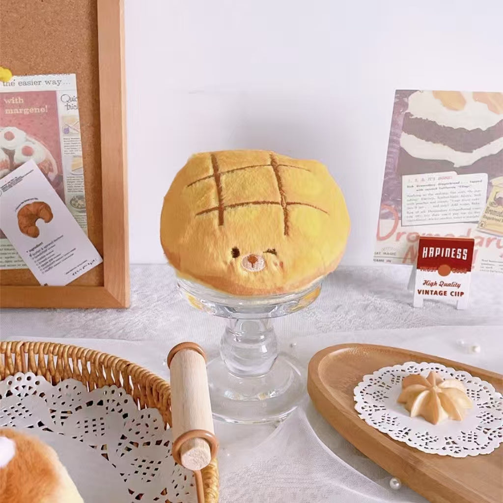 Kawaii Bread Plush Bag Charm – Cute Animal Face Keychain Accessory for Handbags & Backpacks
