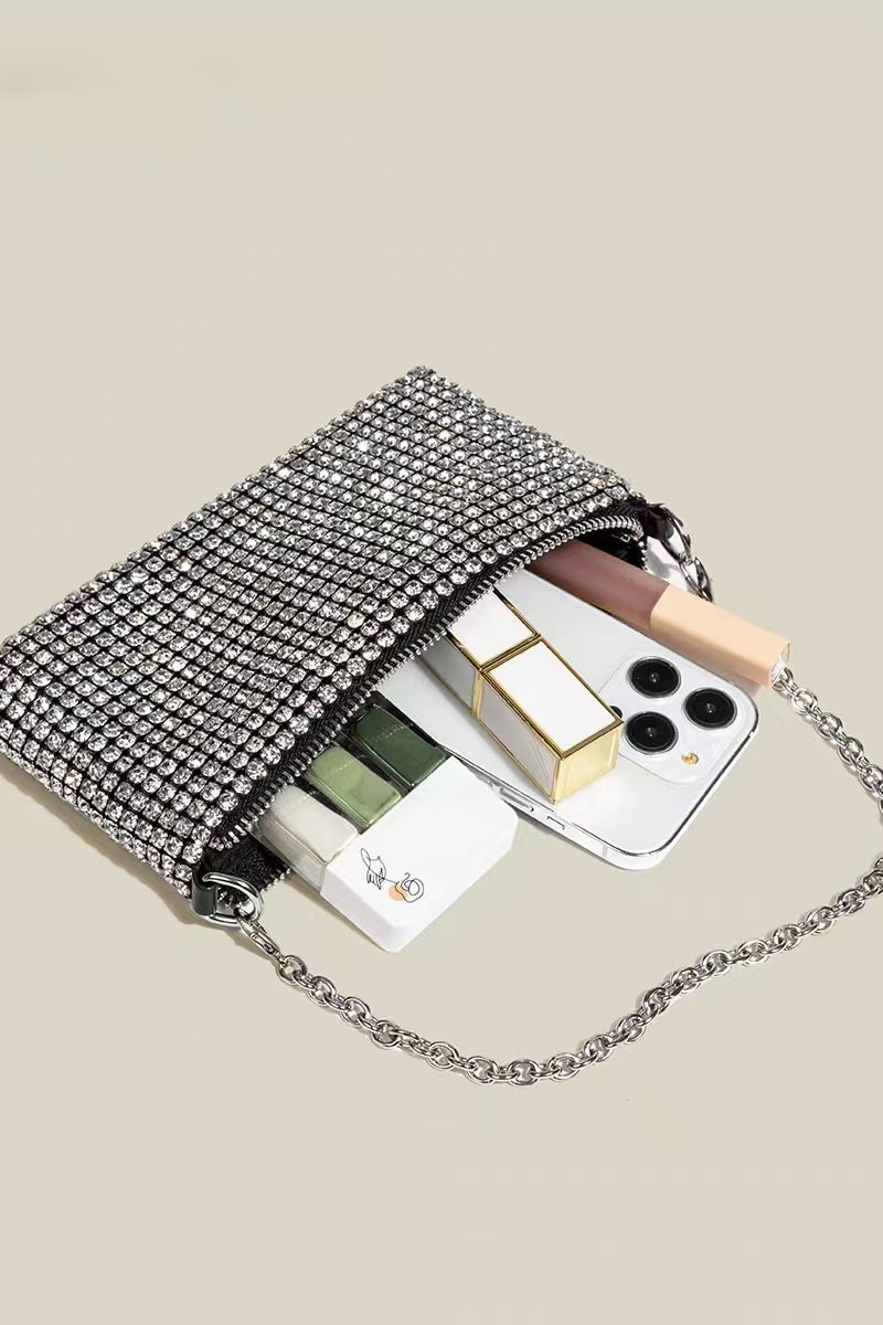 Glam Crystal Rhinestone Chain Shoulder Bag