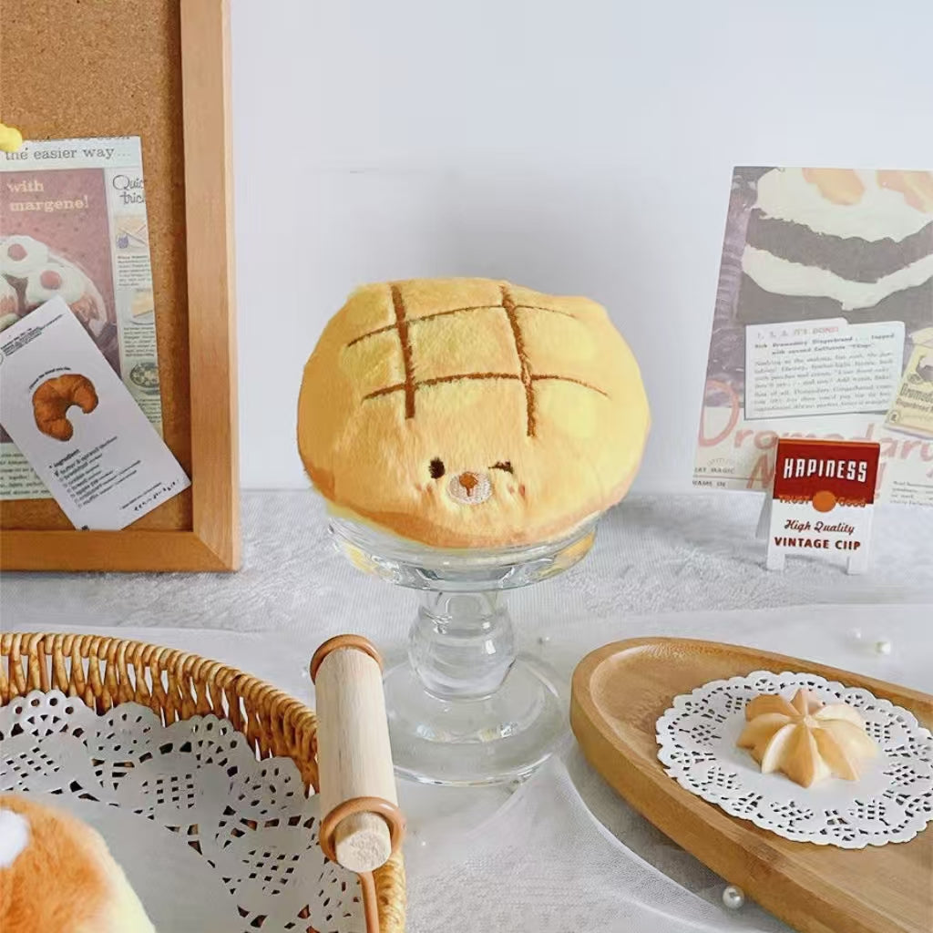 Kawaii Bread Plush Bag Charm – Cute Animal Face Keychain Accessory for Handbags & Backpacks