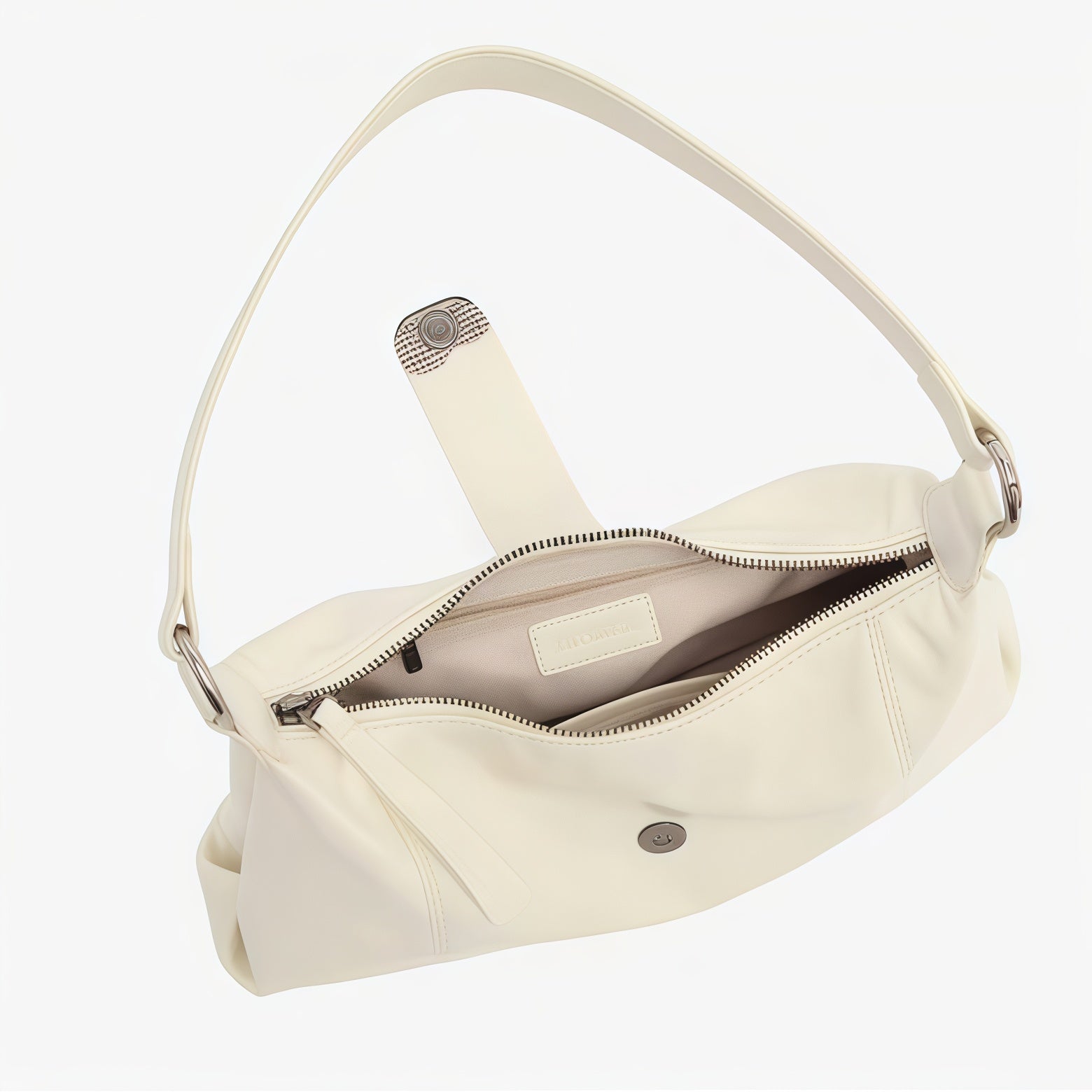 Vintage Crescent Shoulder Bag – Elegant Clasp & Soft Silhouette