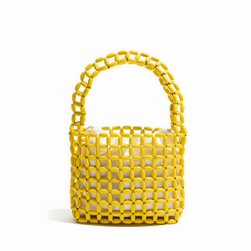 Beaded Handbag – Handmade Retro Acrylic Purse in 6 Colors | Summer Shoulder Bag