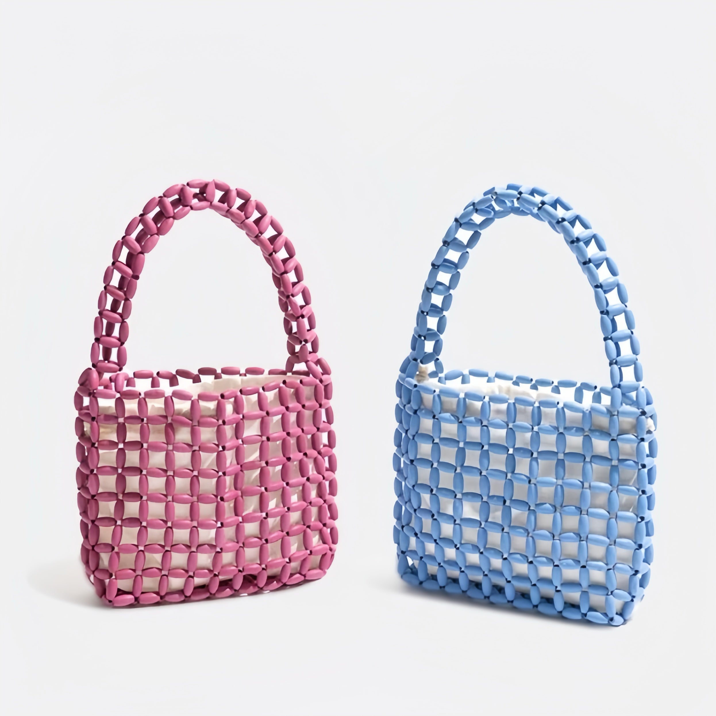 Beaded Handbag – Handmade Retro Acrylic Purse in 6 Colors | Summer Shoulder Bag