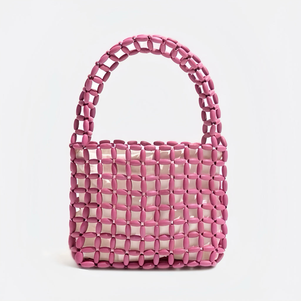Beaded Handbag – Handmade Retro Acrylic Purse in 6 Colors | Summer Shoulder Bag