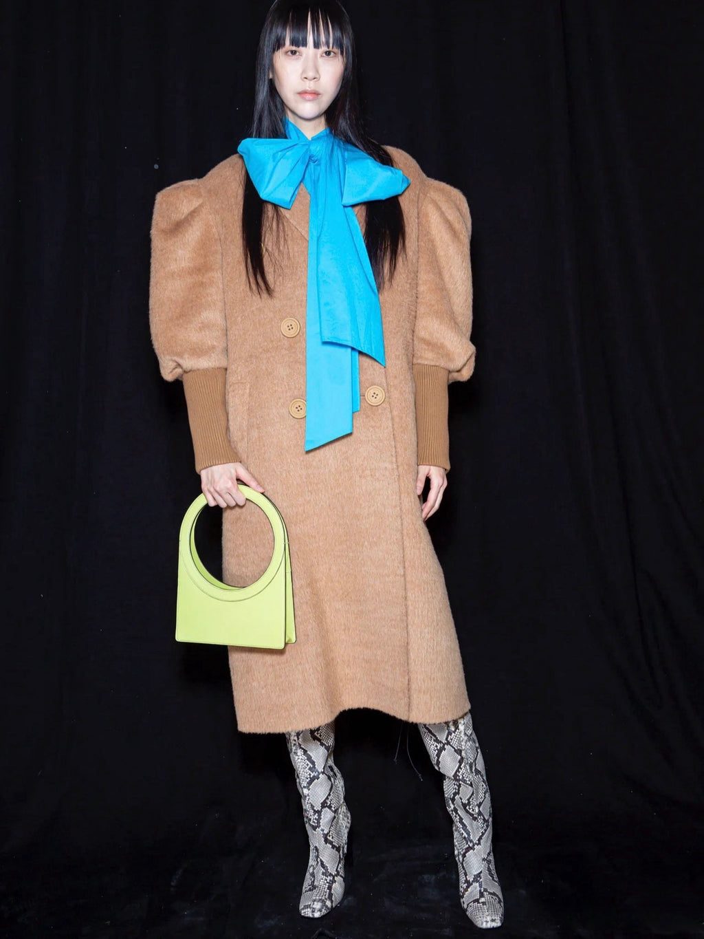 Geometric Circle Handle Handbag – Modern Sculptural Purse in Black & Neon Green | Statement Top Handle Bag
