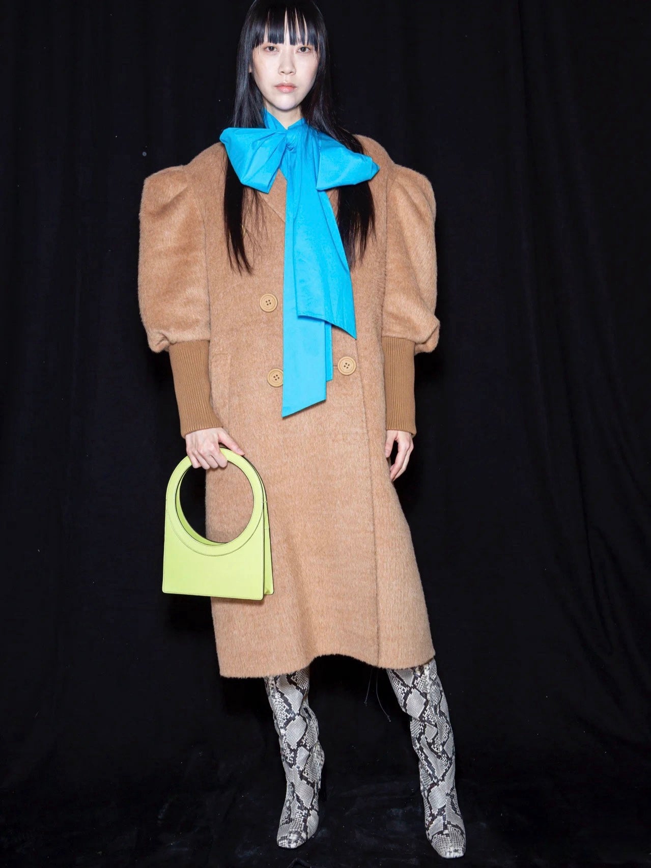 Geometric Circle Handle Handbag – Modern Sculptural Purse in Black & Neon Green | Statement Top Handle Bag