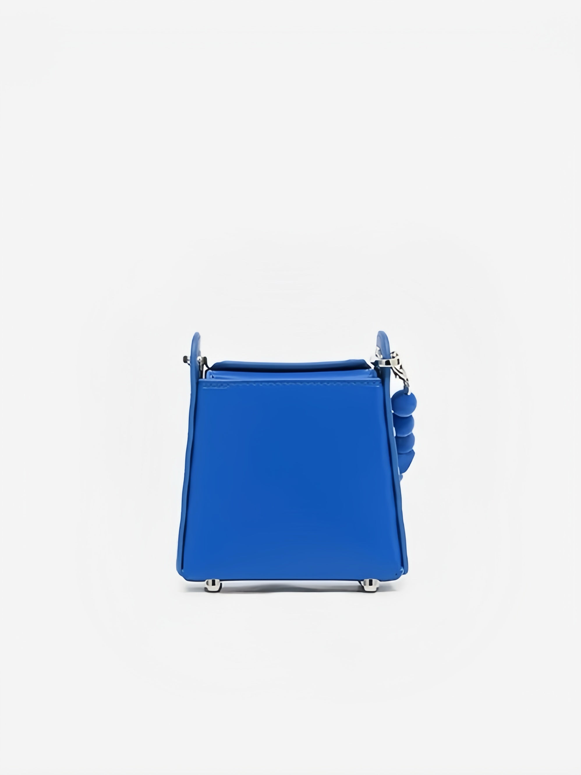 Mini Box Handbag – Sculpted Top Handle Bag with Oversized Beads in Blue & Green | Geometric Crossbody Purse